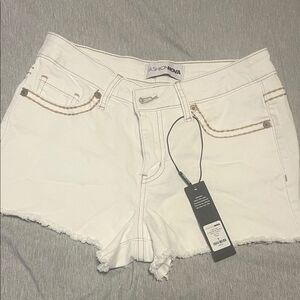 Fashion Nova Classic White Denim Shorts